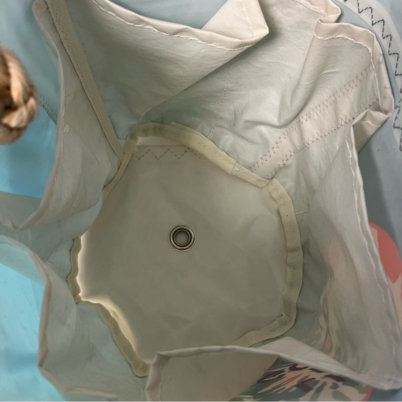 SEA BAGS TIE-DYE LIFE IS GOOD BEACHCOMBER BUCKET BAG TOTE Teal Blue Rainbow - Picture 8 of 12